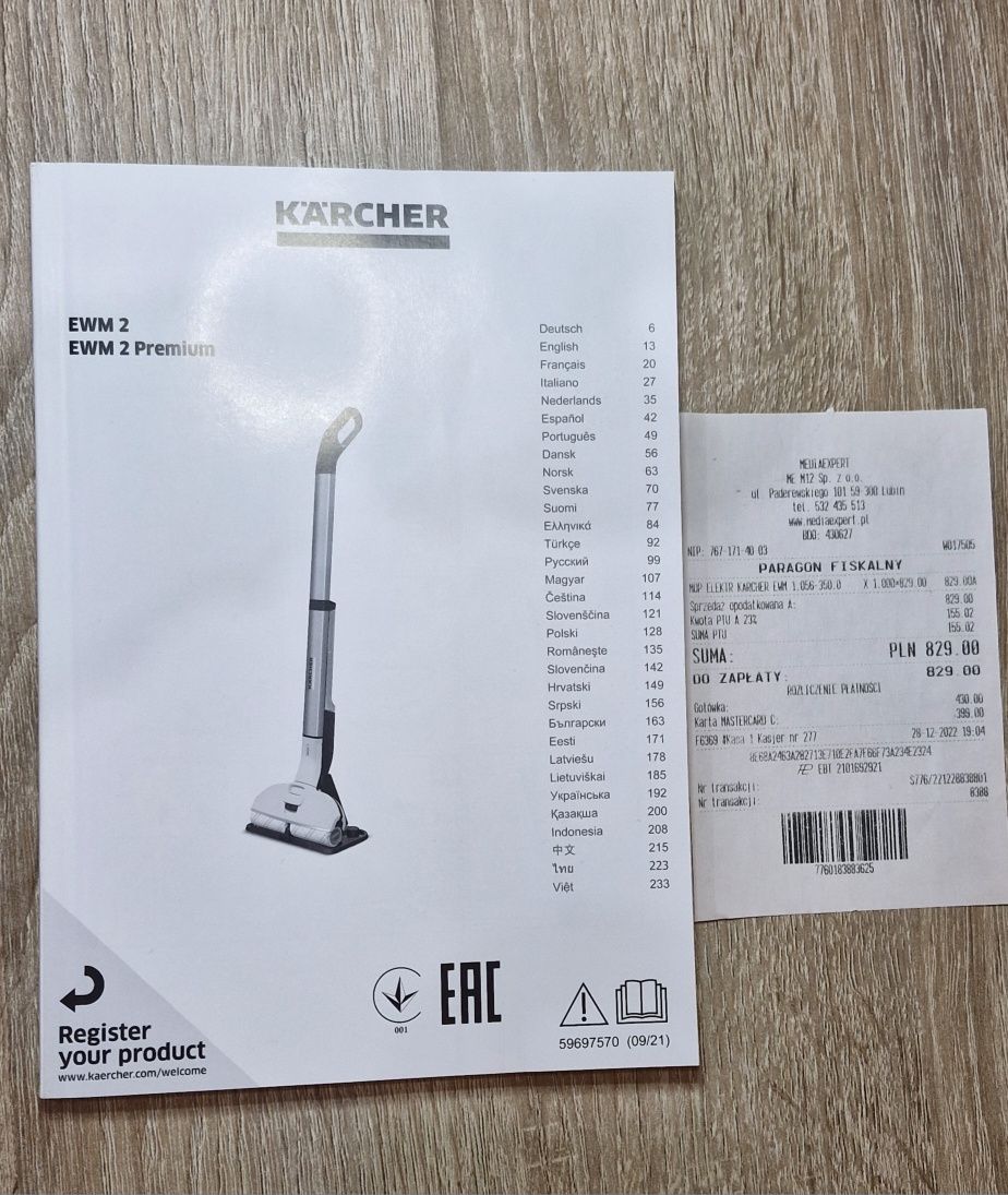 Mop elektryczny Karcher EWM gwarancjaa