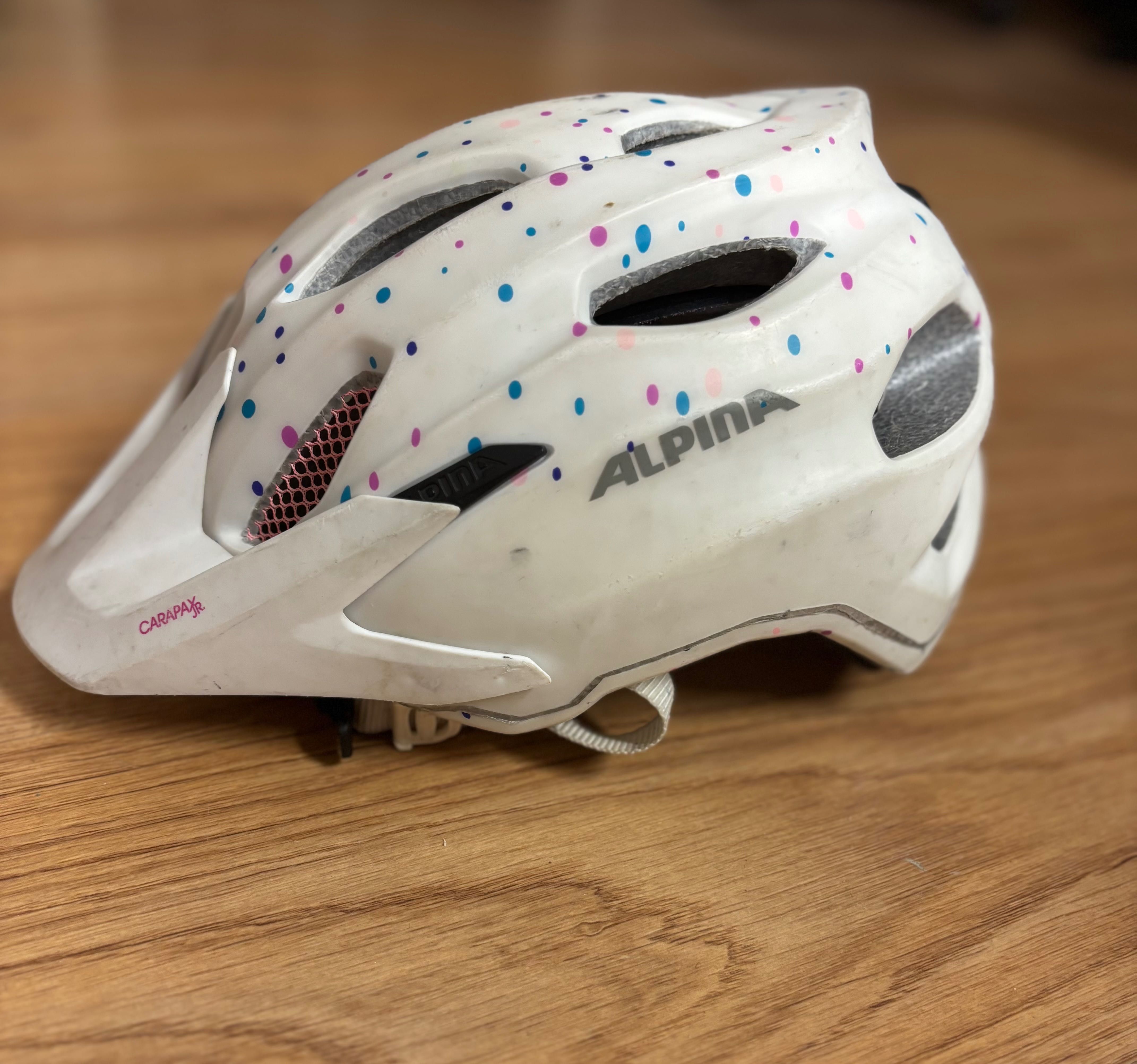 Używany  Kask rowerowy dziecięcy Alpina Carapax white 51-56 cm