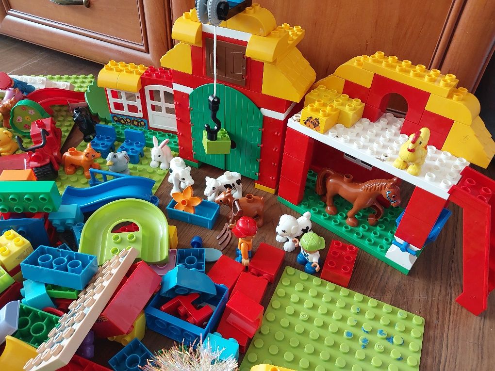 Klocki kompatybilne podobne do lego duplo ferma zestaw płytka