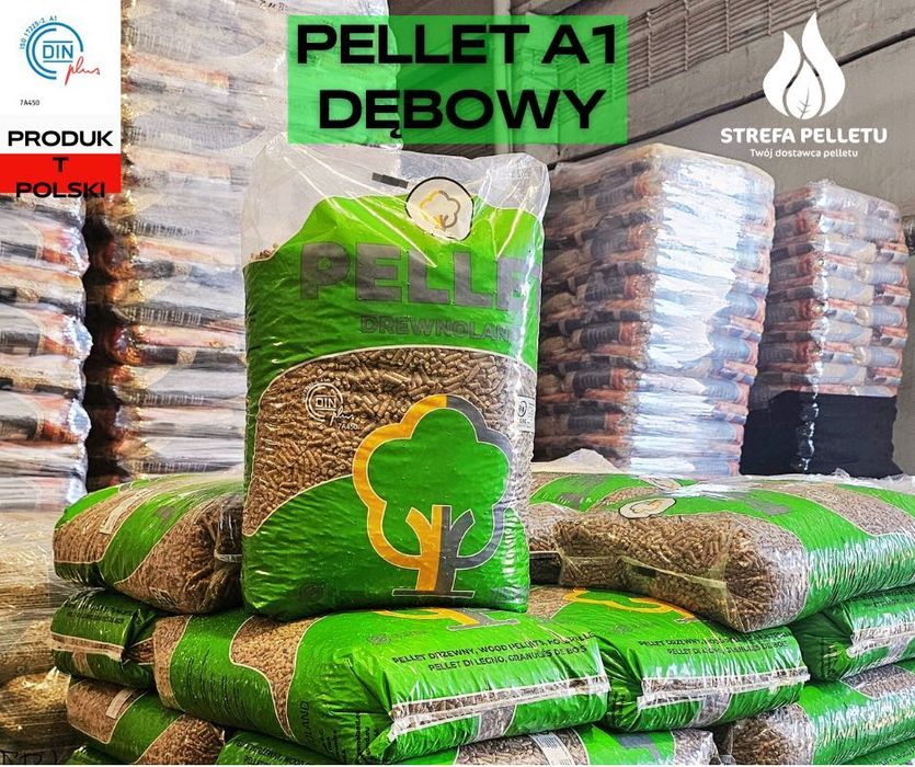 Pellet dębowy liściasty 6mm certyfikat DINplus A1 wysoka jakość!