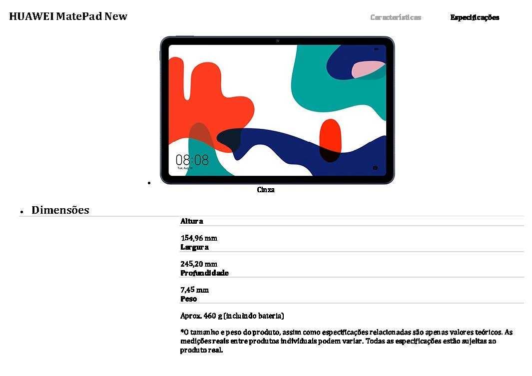 Tablet 10.4 polegadas