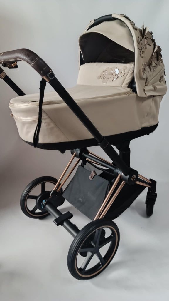 Cybex e-Priam rose gold z gondolą simply flowers beige