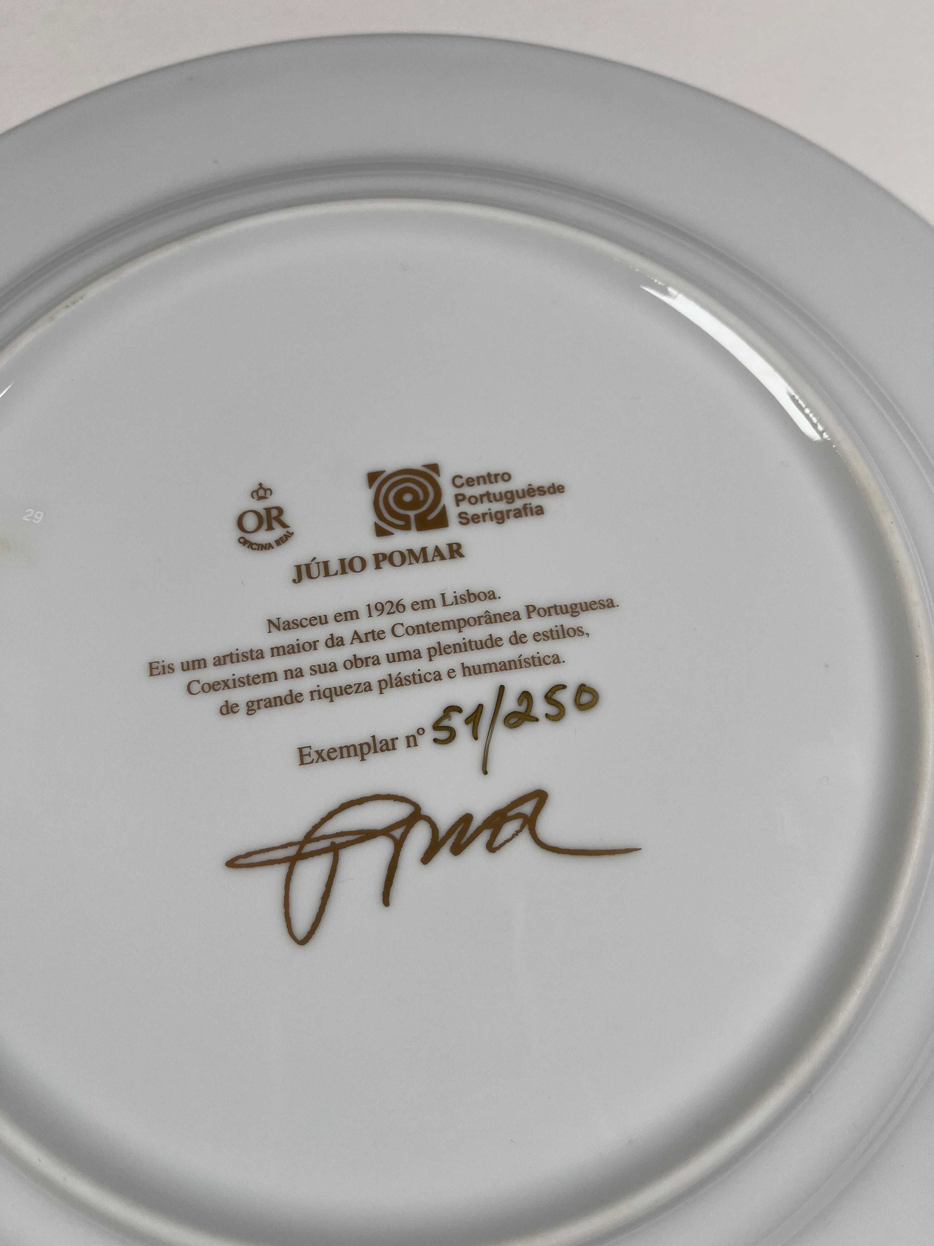 Júlio Pomar Prato em porcelana "o estudioso"