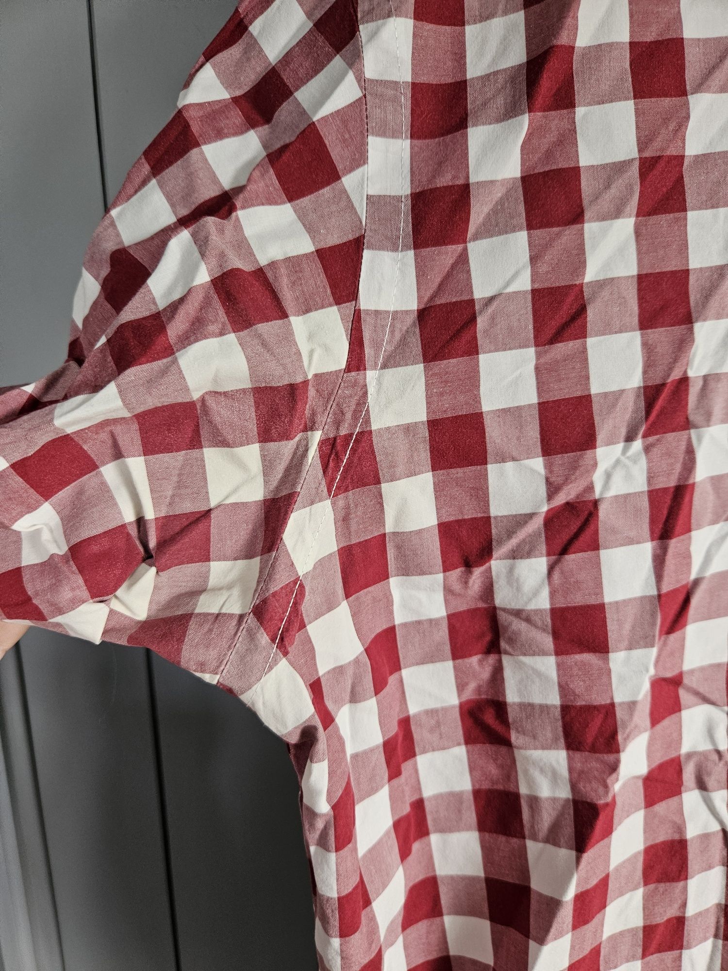 Koszula z krótkim rękawem  Ben Sherman xxl bordowa w kratę lato