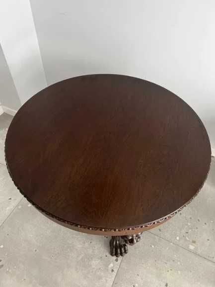 Stół okrągły rzeźbiony ANTYK