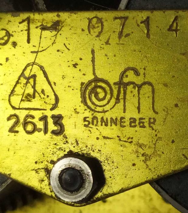 mechanizm zegara O.F.M. Sonneberg NRD 1960-75