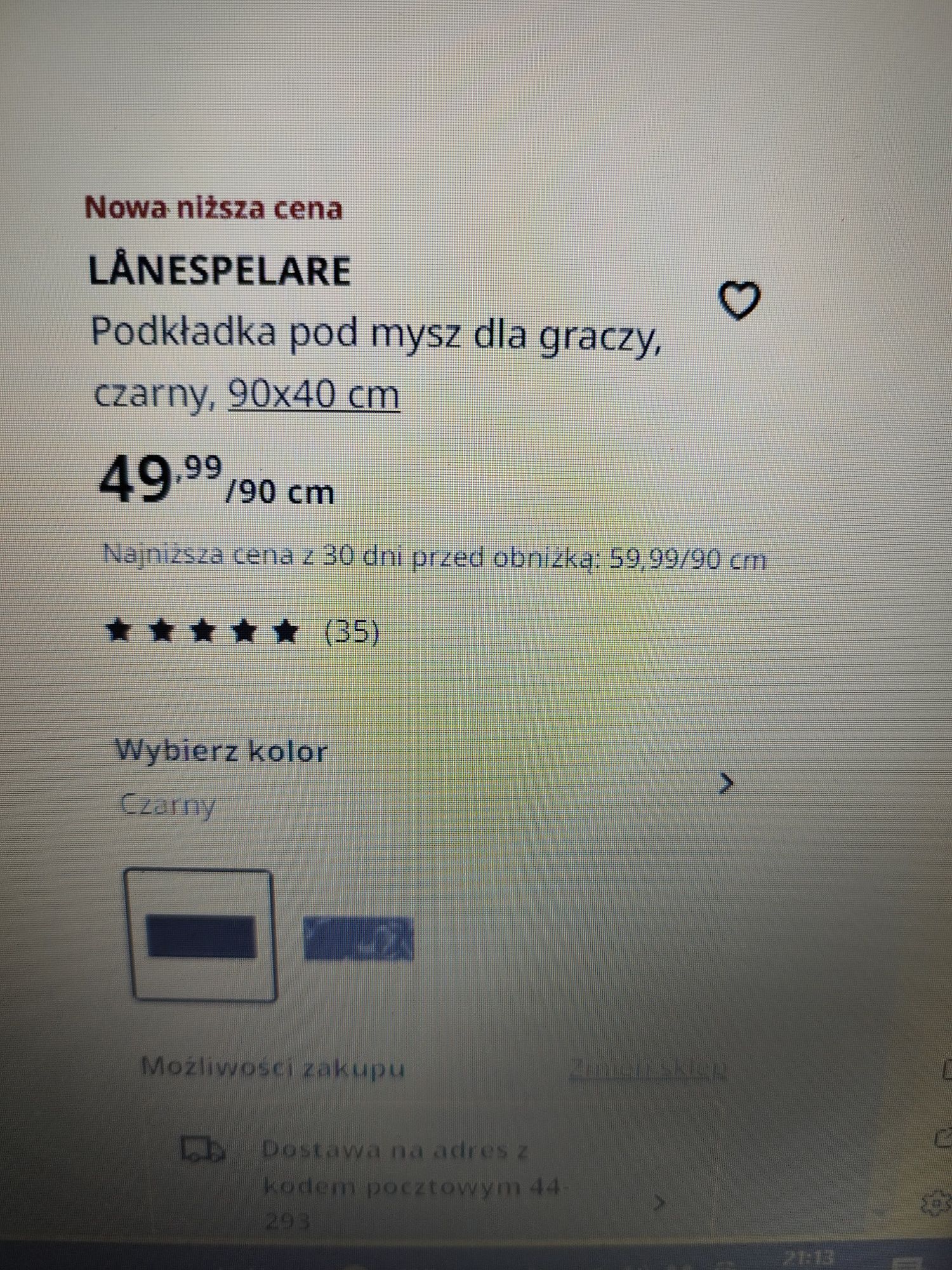 Podkładka pod mysz dla graczy IKEA