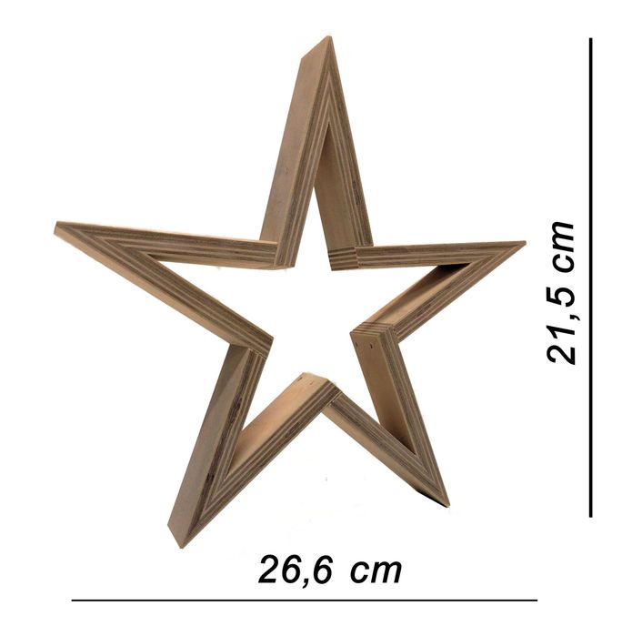 Drewniana Gwiazda Boże Narodzenie Dekor Baza Do Ozdabiania Wys.21,5cm