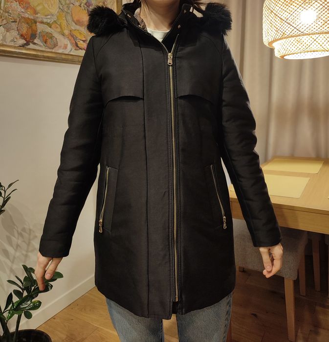 Czarna kurtka płaszcz parka Mohito