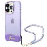 Etui Guess Translucent Pearl Strap Na Iphone 14 Pro Max - Fioletowe
