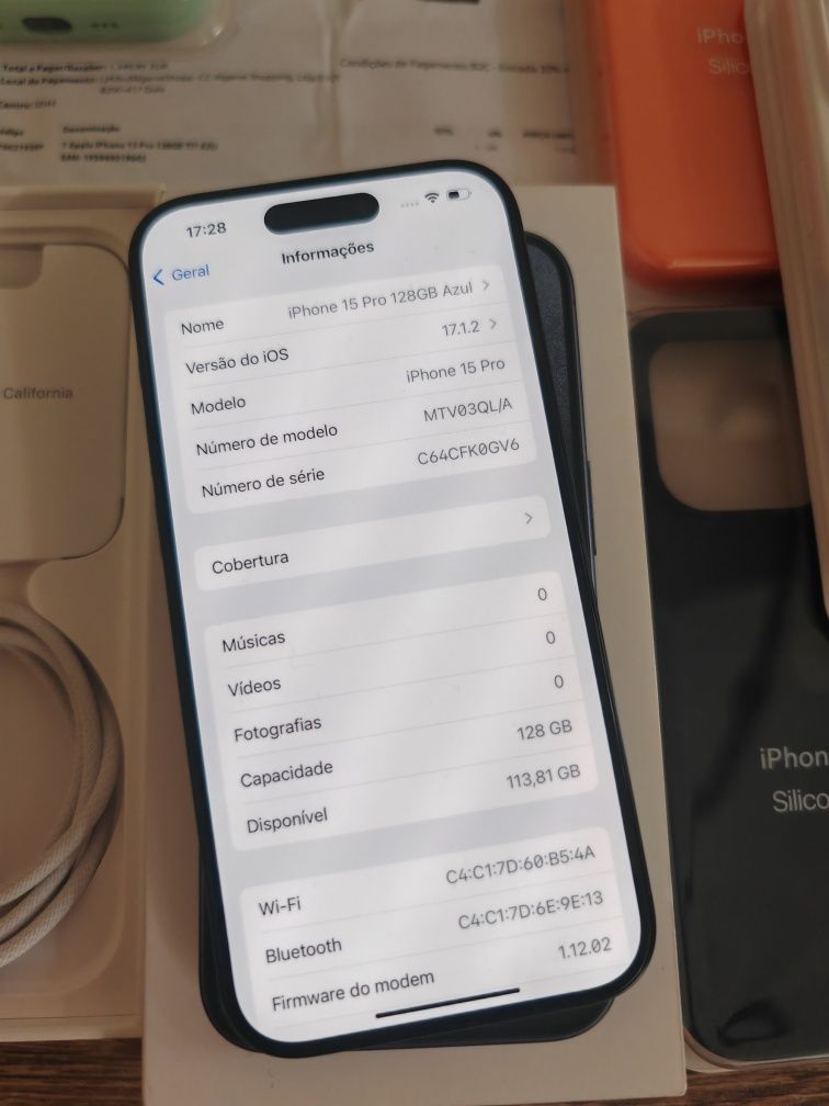 iPhone 15 Pro 128GB Azul Titanium Seminovo C/Garantia Aceito Retomas
