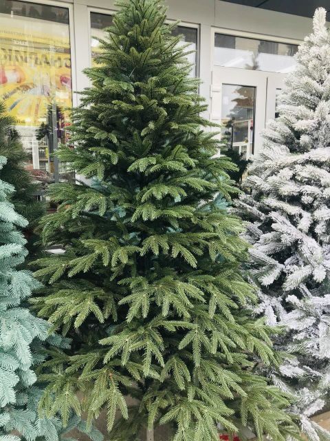 Ялинка штучна зелена засніжена ПВХ лита ёлка искусственная зелёная