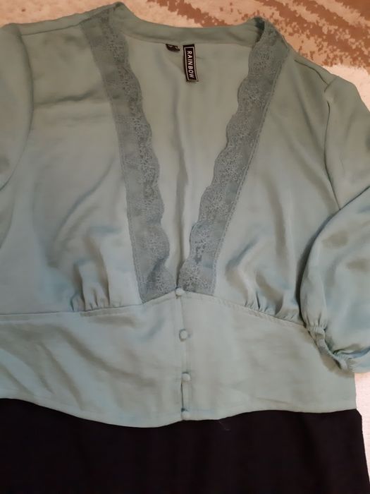 Спідниця легка, блуза з обємним рукавом