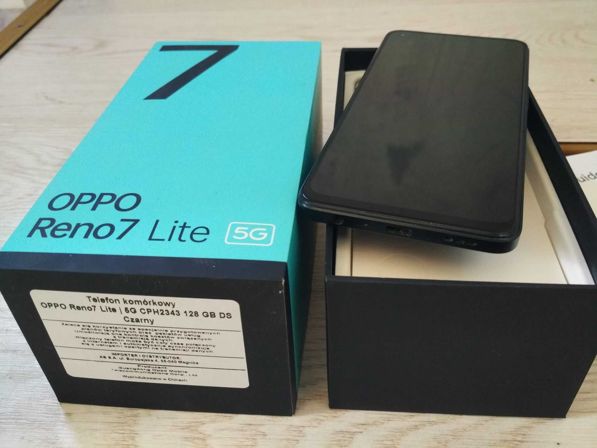 Oppo reno7 Lite 5g 8/128 GB super stan!  czarny + gratis etui