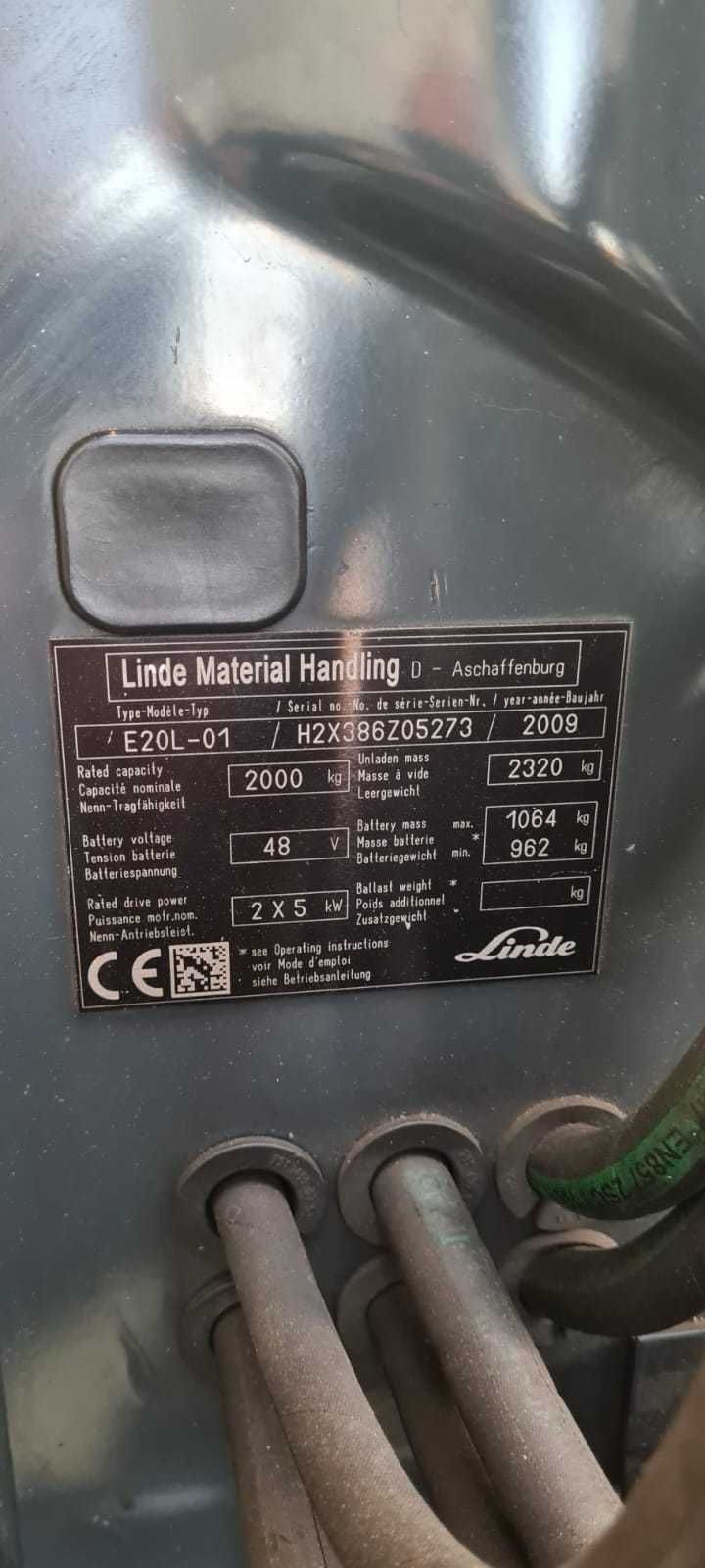 Empilhador Elétrico Duplex 2000kg 3,4m Linde E20 3 rodas