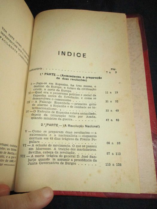 Livro A Guerra em Espanha Leopoldo Nunes 1936