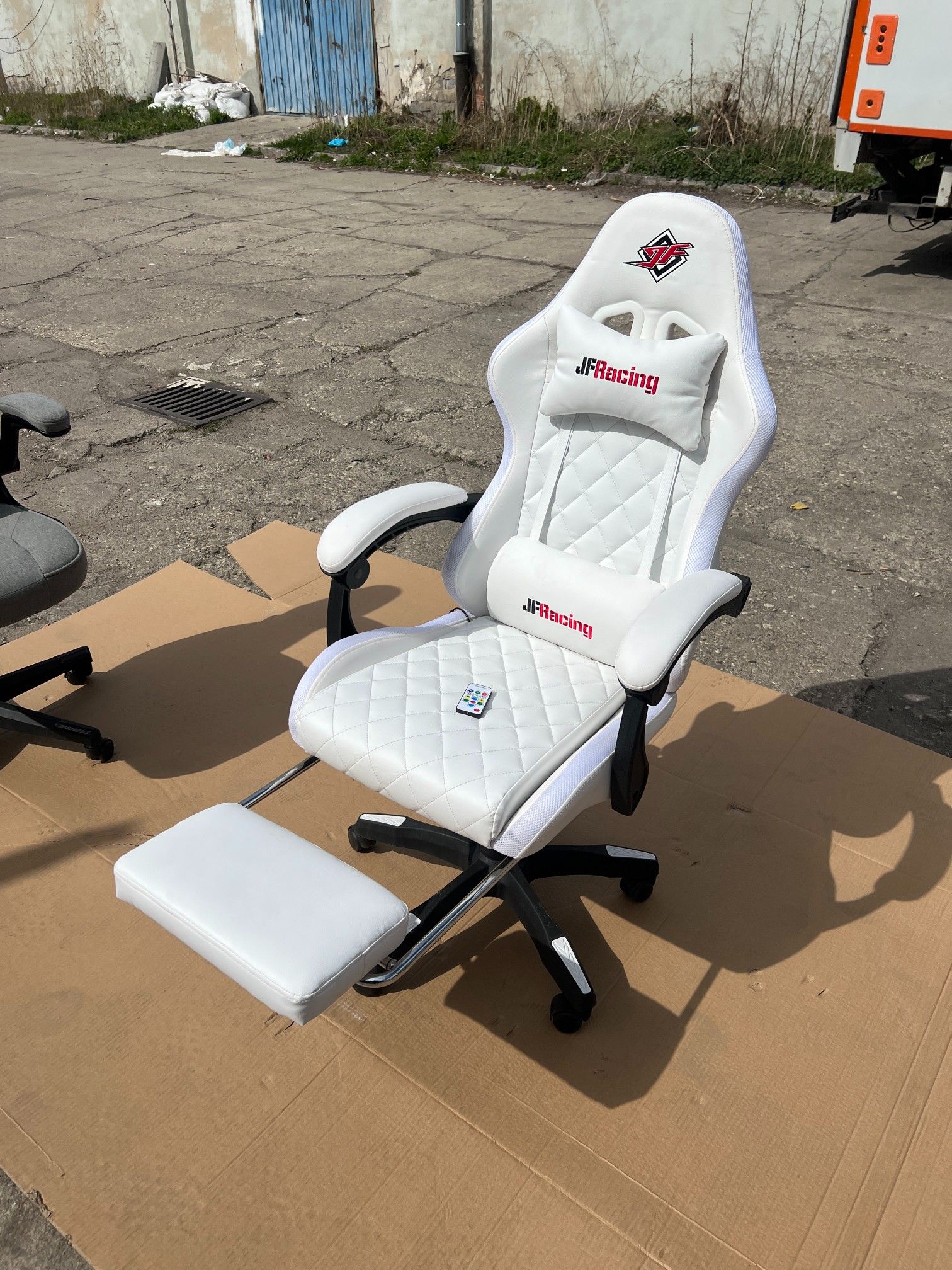 Fotel Gamingowy, Obrotowy, Oświetlenie Led, Pilot, Podnóżek F5