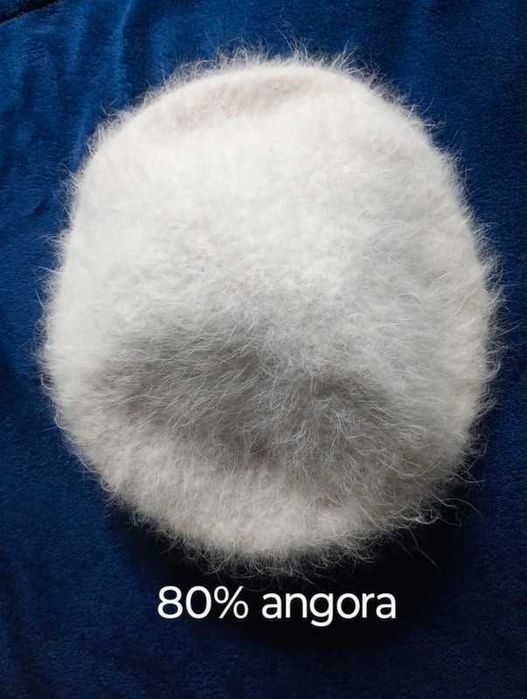 Beret z angory beżowy