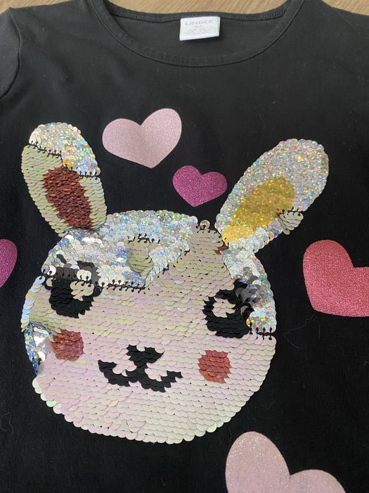 Стильний лонгслів з аплікацією з блискіток Lindex стан НОВОГО