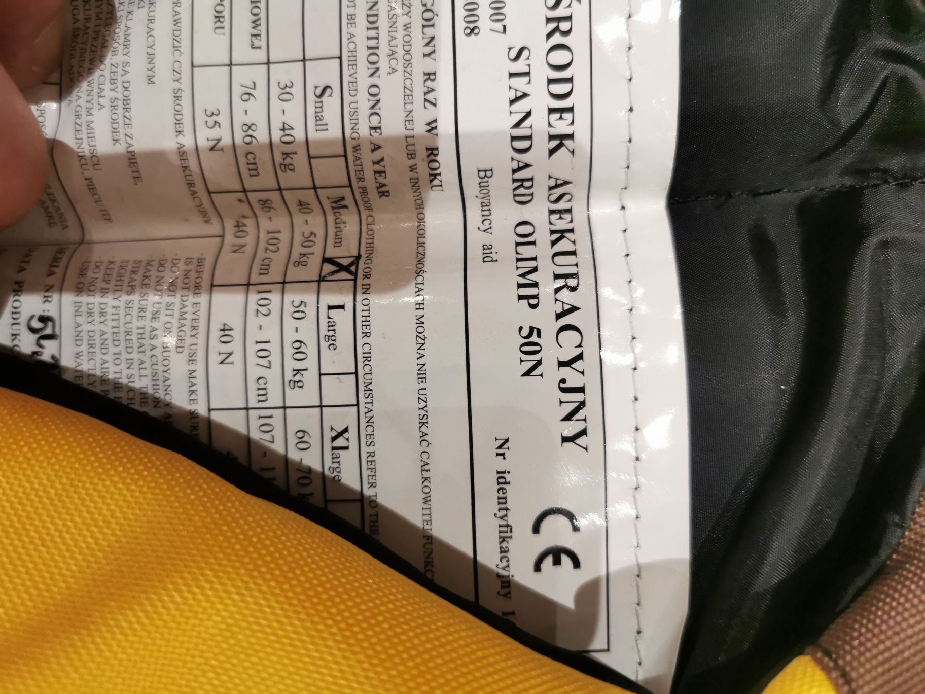 Kamizelka ratunkowa stan bdb