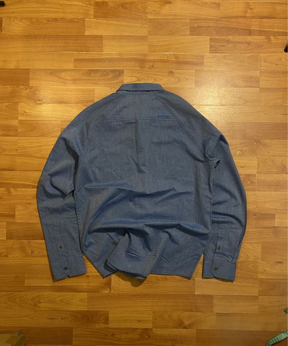 (М) Хлопковая голубая рубашка OAKLEY блакитна бавовняна сорочка