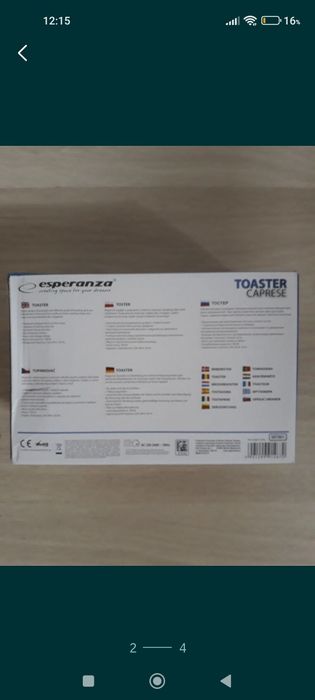 Toster Esperanza biały 700 W