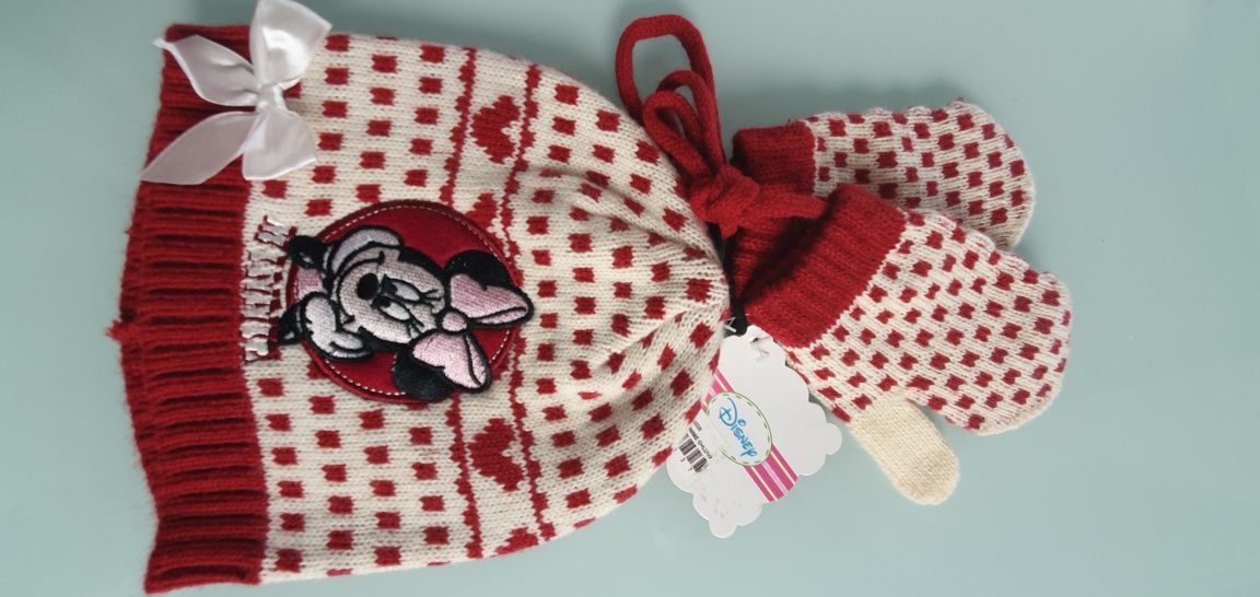 Gorro Minnie  com luvas criança a partir dos 2 anos