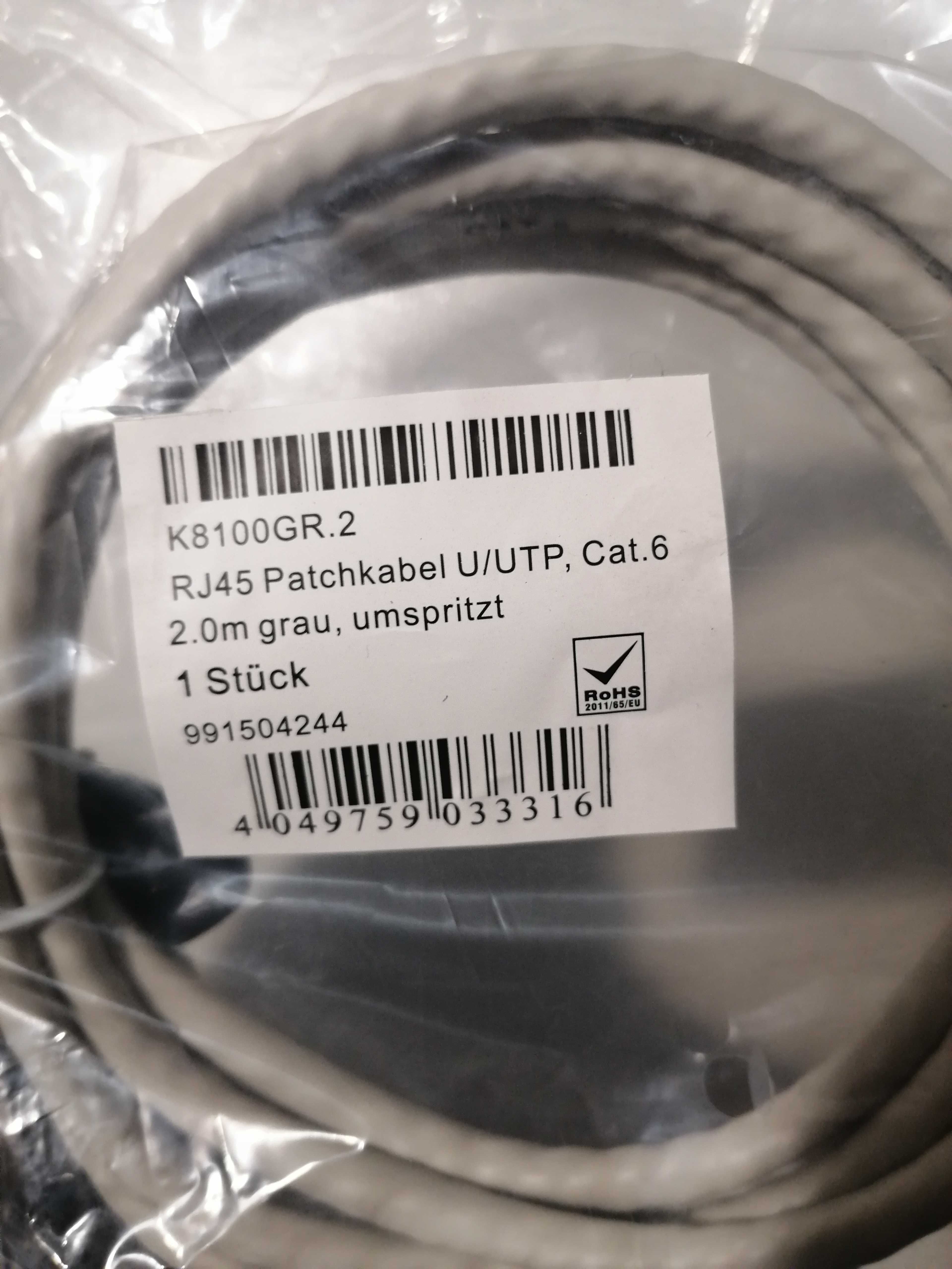 Cabos de rede RJ45 novos, de 1, 2, 3, 5, 7, 10 e 20 metros