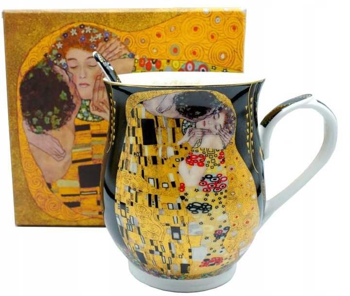 Cudowny Kubek + ŁYŻECZKA Gatunkowa PORCELANA GUSTAV KLIMT 300ml