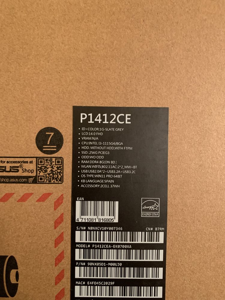 Ноутбук Asus P1412CE.