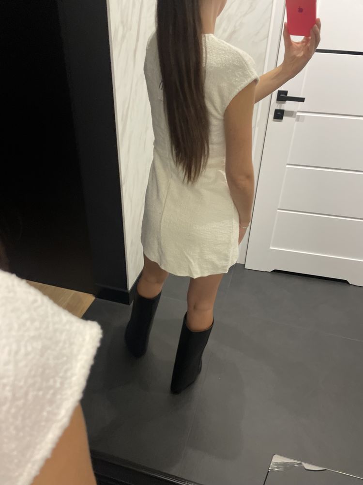 Sukienka Zara tweedowa strukturalna mini nowa