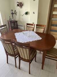 Stół i sześć krzeseł meble bydgoskie