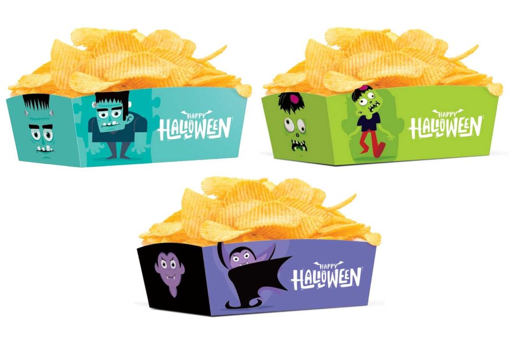 Pudełka na przekąski "HALLOWEEN MONSTERS" 15cm/10cm/7cm 1opak./3szt.