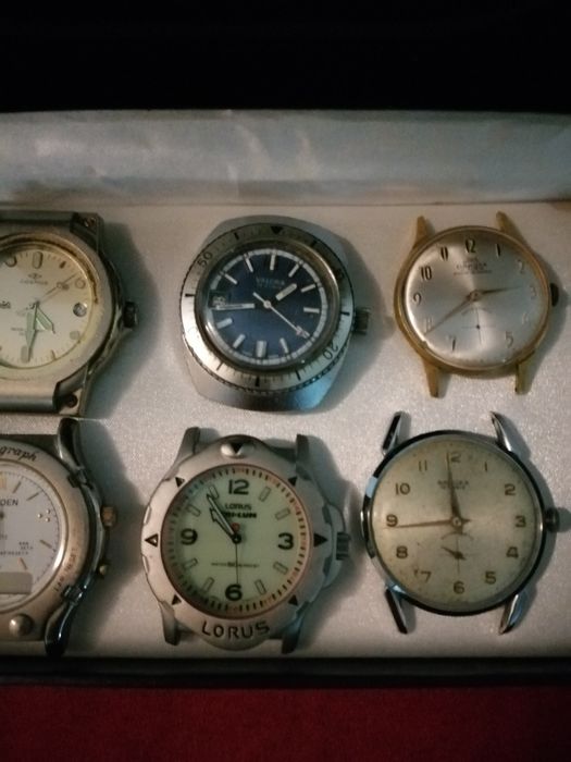 Lote de 6 relogios antigos a corda e a pilhas para arranjar ou para pe