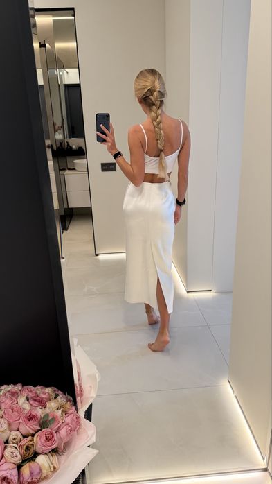 Юбка zara атласна