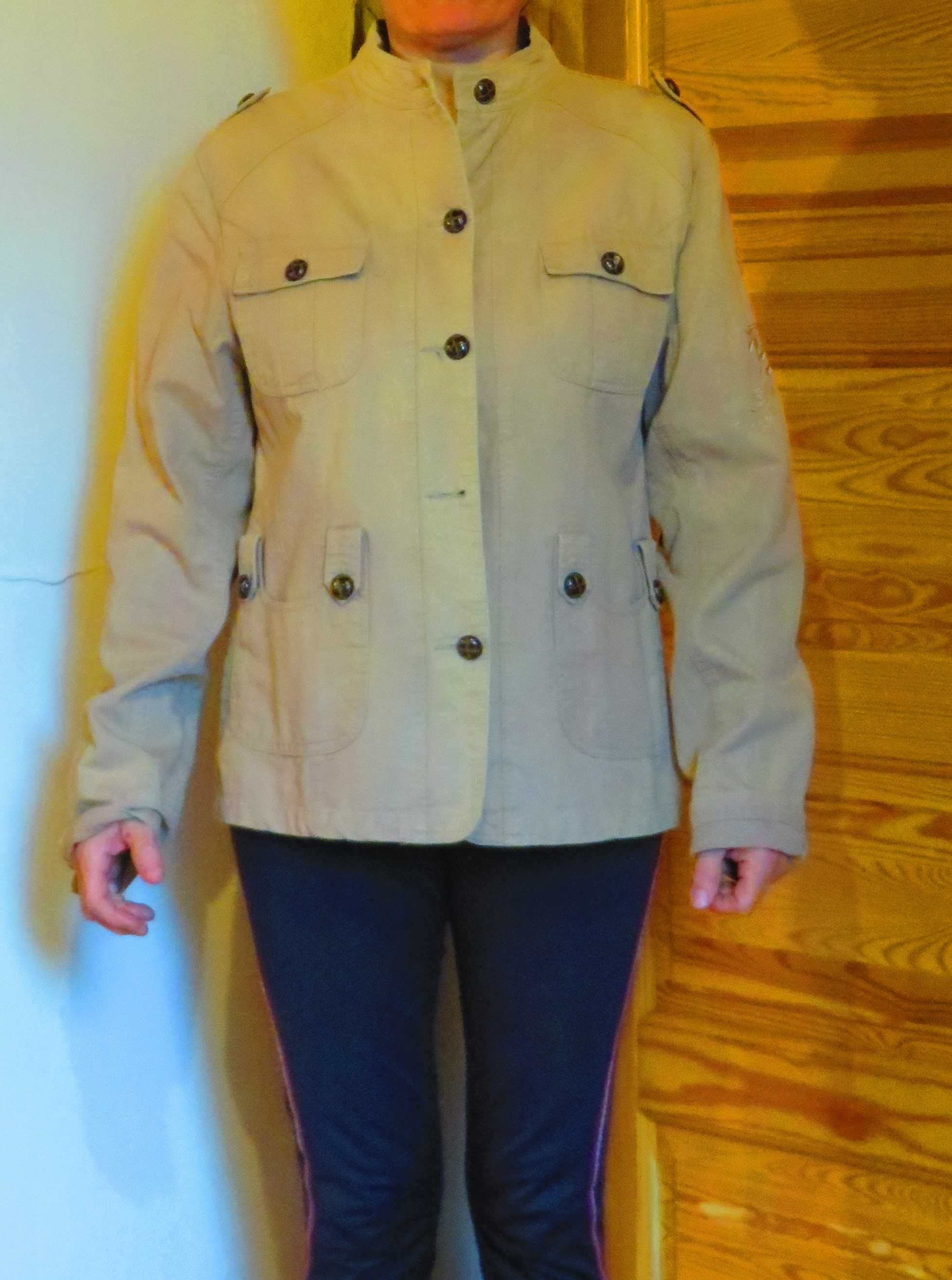 Bawełniana kurtka khaki / rozmiar 44