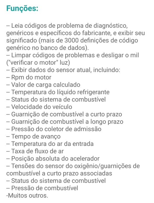 OBD2 ELM327 V2.1 - Android - Artigo novo e selado
