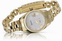 Złoty zegarek damski 14k  Geneve z perłową tarczą lw020ydpr&lbw009y Wr
