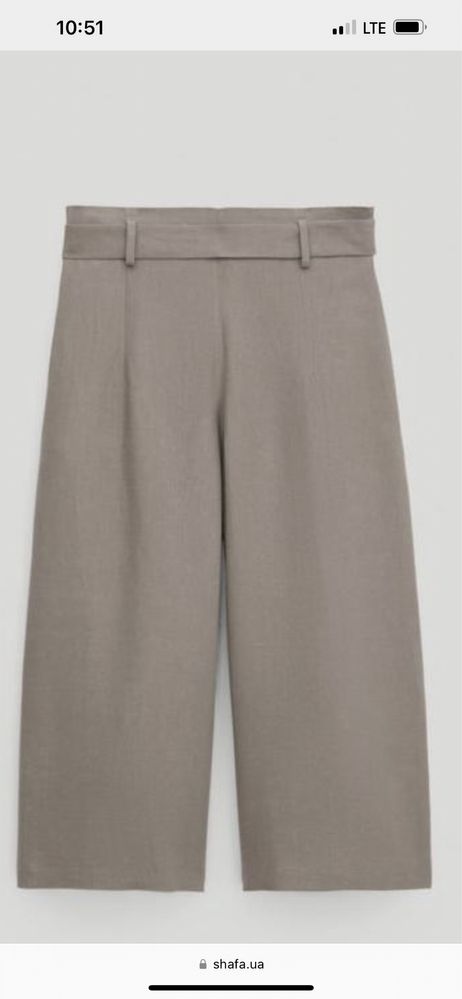 Новые брюки -кюлоты из льна белого цвета Massimo Dutti 36 р