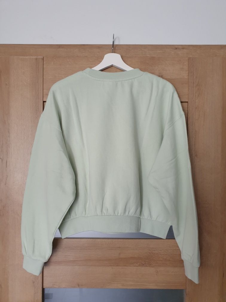 Pistacjowa bluza/ crewneck z H&M z nadrukiem