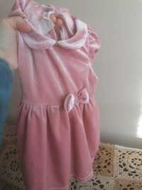 H&M welurowa sukienka niemowlęca 68 na święta