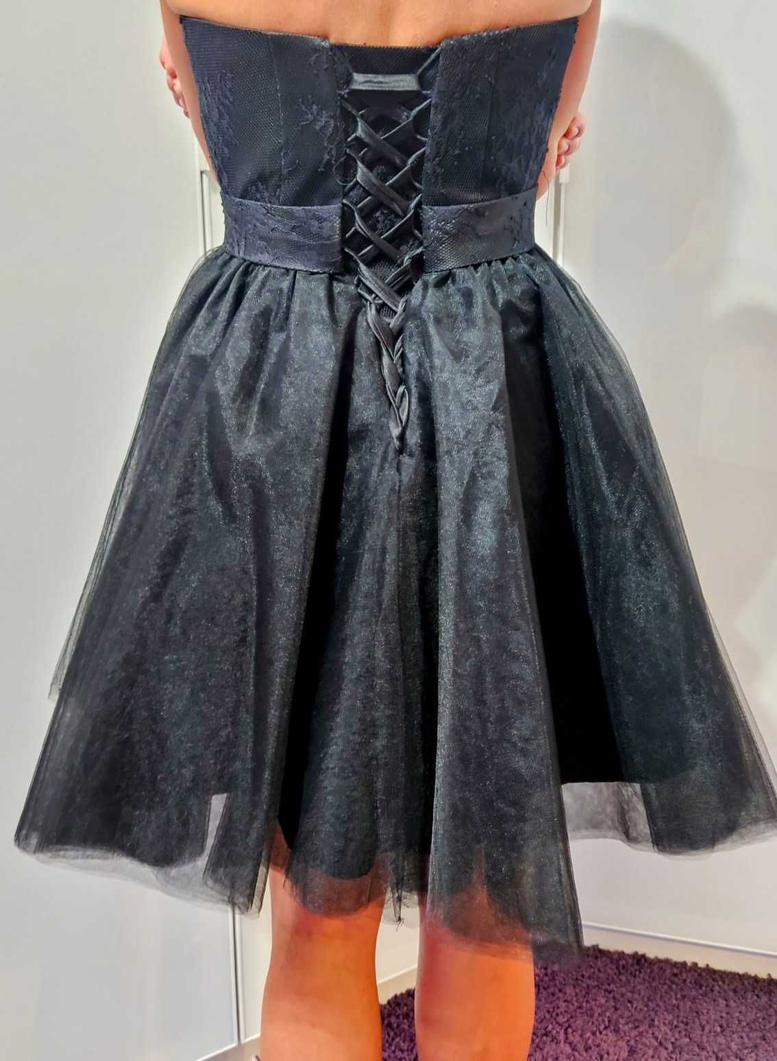Czarna sukienka w stylu Pin-Up rozm XS-S-M