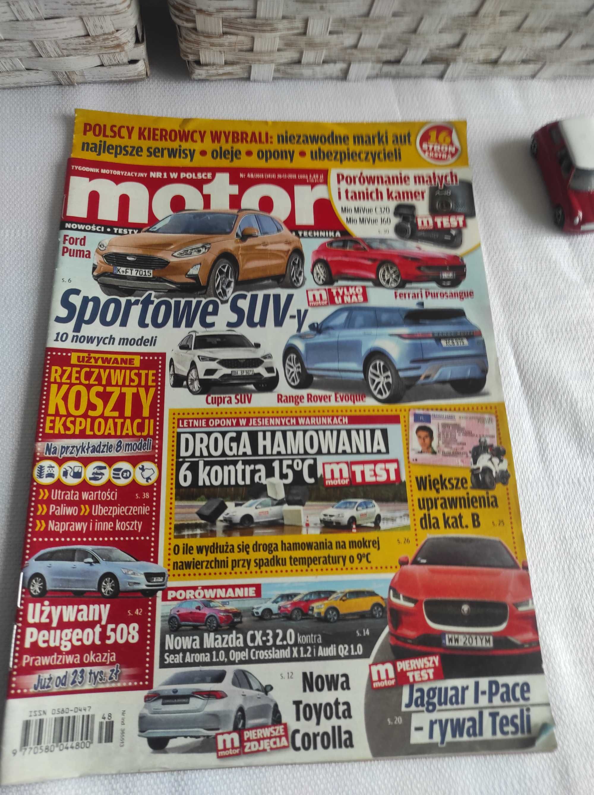 Czasopismo Motor WYSZUKAJ Auto 48/2018 Q3 Q8 Jaguar Crossland Evoque