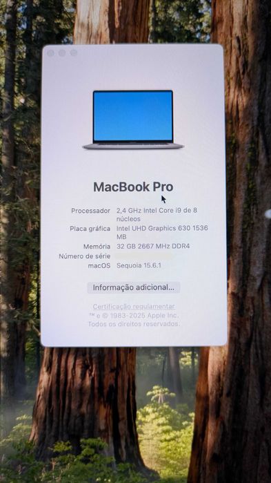 MacBook Pro 16" — i9 / 32GB / 1TB / Radeon Pro 5500M — Como Novo