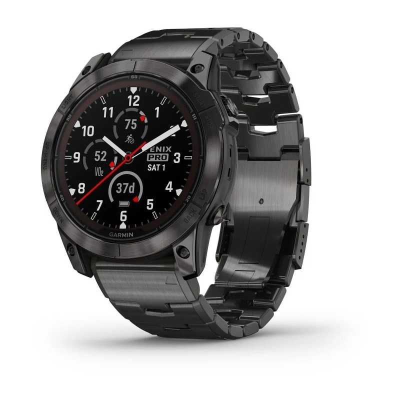 Garmin Fenix 7X Pro Sapphire Solar Carbon DLC Tit. Vented Tit Bracelet