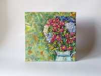 Осінній Букет, полотно, олія 30*30 натюрморт квіти картина