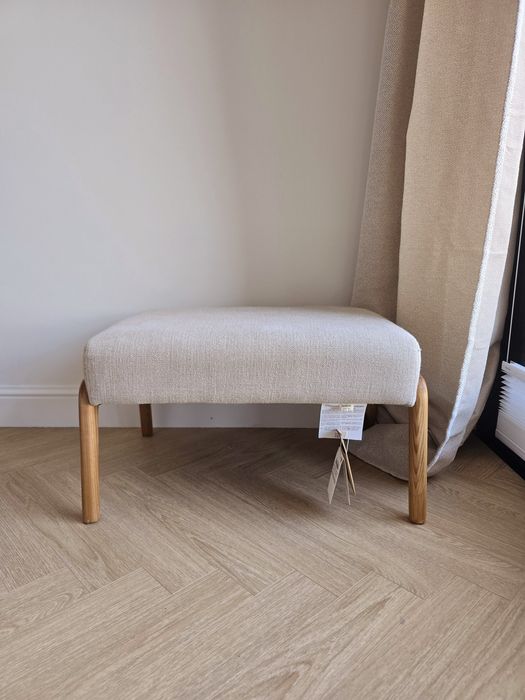 Zara Home NOWY podnóżek jesionowo lniany