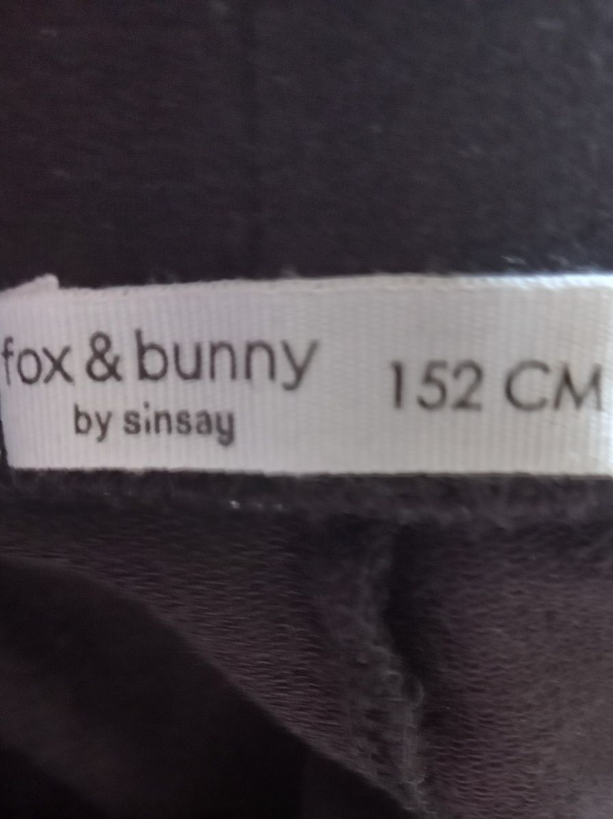 Nowe bawełniane czarne z lampasami legginsy getry 152cm Sinsay