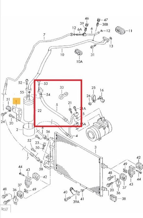 Трубка кондиционера VW PASSAT B5 00-05 3B1260710D