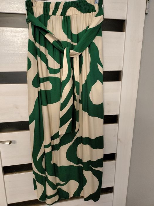 Spódnica il piu M długa zielono śmietanowa